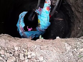 huge entering cave